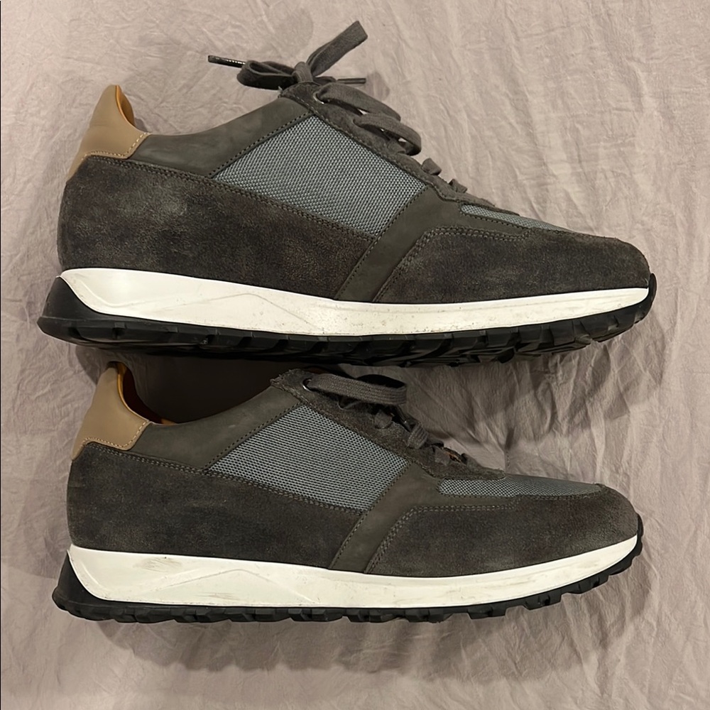 Magnanni Charcoal and Tan Men's Sneakers